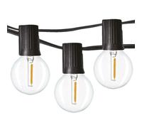 Guirlande lumineuse guinguette extérieure 8 m, 10 ampoules LED blanc chaud IP44 (WO7942)