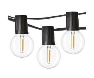 Guirlande lumineuse guinguette extérieure 8 m, 10 ampoules LED blanc chaud IP44 (WO7942)