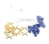 Guirlande Lumineuse Hanouka Étoile Fer, 2 Piles Aa, Décor Mural | Décoration Festive, Lumière Non Éblouissante, 165x5x5cm, pour Murs et Portes, Ambiance de Salon