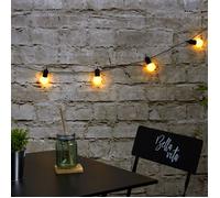 HOME DECO FACTORY - Guirlande Lumineuse Extérieure 10 ampoules LED 2.70 m, Blanc Chaud, etanche, Crochets pratiques pour Suspendre, Déco Outdoor Ambiance Chaleureuse