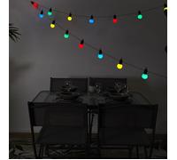 HOME DECO FACTORY - LAO0184 Guirlande Solaire Lumineuse 20 LEDs Multicolores - Économie d'Énergie - Installation Facile - Extérieur - Taille : 5m - Multicolore
