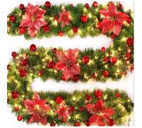 Guirlande lumineuse - Imitation sapin - 100 LED - 2,7m - Lumière blanche chaude - Rouge