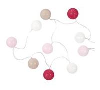 Guirlande lumineuse intérieur 10 boules led rose, beige et blanc (L1m65) - - ALTOBUY Rose