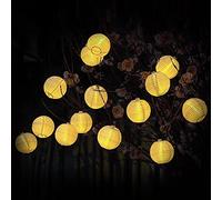 Guirlande Lumineuse Lampe Solaire Exterieur Jardin, 10 LED 3.5M Lampe Lampion Décoration Noël Guirlande Guinguette Lanternes Solaire Etanche IP65 (Blanche Chaude)