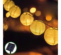 Guirlande Lumineuse Lampe Solaire Exterieur Jardin, Bawoo 30 LED Lampe Lampion Décoration Noël Guirlande Guinguette Lanternes Solaire Etanche IP65 - Blanche Chaude