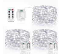 Guirlande Lumineuse LED, 3 Packs 5M 50 LED Fil Micro Guirlande Lumineuse à Piles avec Minuterie & 8 Modes Décoration pour Chambre à Coucher, Mariage, Interieur, Fête Soirée Jardin Décoration