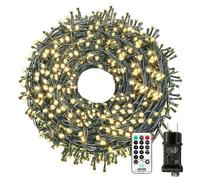 Guirlande lumineuse LED, 30 mètres, 300 LED, lumière blanc chaud, indice de protection IP65, avec télécommande