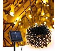 Guirlande lumineuse LED automatisable pour l'extérieur, 32 m, 300 LED, à énergie solaire, 8 modes, résistante à l'eau, pour la décoration du jardin et de la maison