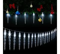 Guirlande lumineuse LED stalactites Noël Blanc Intérieur extérieur MONZANA