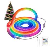 Guirlande lumineuse LED avec télécommande sans fil pour décoration de | Bande LED néon lumineuse à 360° pour maison, salon, dortoir, bar, plafond, mur, bureau, Noël, vacances, mariage, 1 m