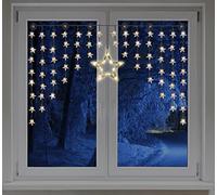 Guirlande lumineuse LED avec ventouses, 90 lampes à LED blanc chaud, éclairage intérieur, rideau lumineux, 140x95cm