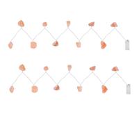 Guirlande lumineuse LED Cristaux de sel Chaîne de lumière de sel Piles Lampe à cristaux de sel, minuterie, 10x LED 0,06W blanc chaud, LxlxH 165x4x4 cm, set de 2 pièces