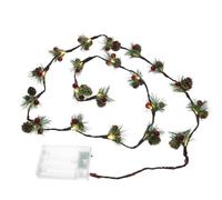 Guirlande Lumineuse LED de Noël Vert à Piles AA, Décor Réaliste | Aspect et Réaliste, Mode Fixe sans Fil, pour Cadre de Porte, Jardin et Fond Photo