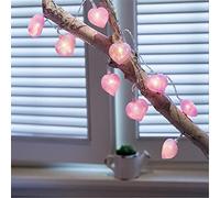 Guirlande lumineuse LED décorative pour la Saint Valentin, 1,5 m, 10 lumières, en forme de cœur, guirlande lumineuse à piles, pour l'extérieur et l'intérieur, décoration de mariage, bande LED, rose