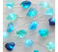 Guirlande lumineuse LED en fluorite naturelle pour chambre à coucher, 2 m, USB, fonctionne avec piles, décoration en cristal de mer, lumière décorative parfaite pour chambre à coucher, kit d'arbre de