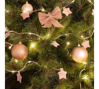 Guirlande Lumineuse Led Étoiles Bois Avec Piles 2.2m 3000k Blanc Chaud