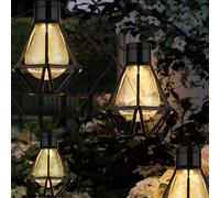 Guirlande lumineuse LED extérieur lampe de jardin lanterne de terrasse grille décoration de jardin noir, plastique, LED blanc chaud, L 230 cm