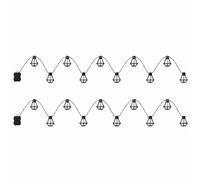 Guirlande lumineuse LED Lampe d'extérieur Lampe de jardin Lanterne Cage Décoration noire, plastique, LED blanc chaud, L 230 cm, lot de 2