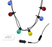Guirlande lumineuse LED Party Guinguette - LUMISKY - Multicolore - 10 ampoules - 6,5m
