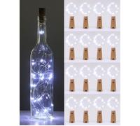 Guirlande lumineuse LED pour bouteille,2 m, 20 LED, étanche, adaptée pour Noël, fête, mariage, jardin,16 pièces de lumière blanche