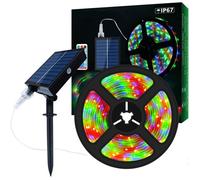 Guirlande lumineuse LED solaire 5m - 280 LED RVB avec 8 modes - Étanche IP67 pour décoration jardin, piscine, arbres