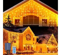 Guirlande lumineuse LED solaire, 8 mètres, 264 LED, forme de stalactite, étanche, avec télécommande