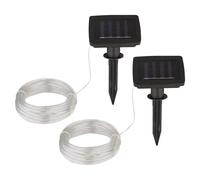 Guirlande lumineuse LED solaire Guirlande lumineuse solaire avec piquet Lampe LED multicolore enfichable Jardin LED, plastique noir, interrupteur, 2x 50x LED, L 490 cm