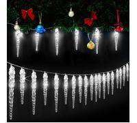 Guirlande lumineuse LED stalactites Noël Blanc Intérieur extérieur MONZANA