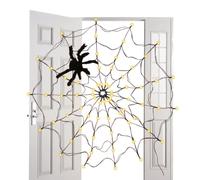Guirlande Lumineuse LED Toile d'Araignée Décoration Horreur Réaliste | Décoration Halloween Lumière d'Intérieur Pour La Maison Intérieur Et Extérieur Coin Fenêtre Et
