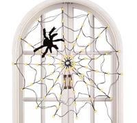 Guirlande Lumineuse LED Toile d'Araignée Éclairage Décoratif pour Fêtes en | Filet d'Araignée Lumineux Halloween Pour La Maison Intérieur Et Extérieur Coin Fenêtre Et