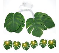Guirlande Lumineuse LED Tropicale, 2M 10 Feuilles de Palmier LED, Guirlande Lumineuse Tropicale Hawaii, Décoration Végétale Printanière pour Intérieur et Extérieur Fête Hawaïenne Mariage Plage