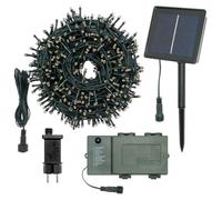Guirlande lumineuse LED Xmas King, 25 m, 500 LED, alimentation par piles, énergie solaire ou transformateur, 230 V, usage extérieur, blanc chaud