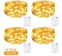 Guirlande Lumineuse - Lot de 4 - Mini LED - 5m - 50 LEDs - Intérieur et Extérieur