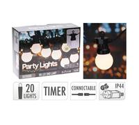 Guirlande lumineuse PARTY LIGHT 20-LED boules blanches
