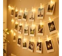 Guirlande Lumineuse Photo, 12M 120 LEDs Guirlande Photo Avec 60 Photo Clips | Guirlandes Lumineuses à Piles Decoration Blanc Chaud pour Accroche Photo, Chambre à Coucher, Mariage, Fête, Noël