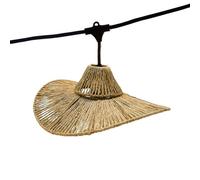 Guirlande lumineuse raccordable d'extérieur avec abat-jour en corde naturelle style bohème 7 ampoules à filament douille E27 LED blanc chaud WAVY LIGHT 6m