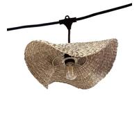 Guirlande lumineuse raccordable d'extérieur avec abat-jour en herbe marine style bohème 7 ampoules à filament douille E27 LED blanc chaud MOLLY LIGHT 6m