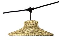 Guirlande lumineuse raccordable d'extérieur avec abat-jour en jacinthe d'eau naturelle style bohème 7 ampoules à filament douille E27 LED blanc chaud MOOREA LIGHT CONNECTABLE 6m