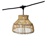 Guirlande lumineuse raccordable d'extérieur avec abat-jour en rotin naturel style bohème 7 ampoules à filament douille E27 LED blanc chaud AMELIA LIGHT CONNECTABLE 6m