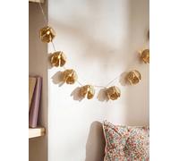 Guirlande lumineuse rotin tressées fleurs beige TU