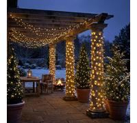 Guirlande lumineuse LED Décoration de Noël Chaîne lumineuse Arbre de Noël extérieur noir ambre Lampe de jardin Décoration de balcon, plastique, 800x 0,06W, L 1600 cm