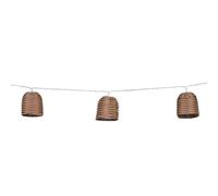 Guirlande lumineuse solaire 10 abat-jour poly rotin LED blanc chaud FORMENTERA 3.80m
