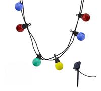 Guirlande lumineuse solaire 10 globes multicolore LED PARTY GUINGUETTE SOLAR 5.70m 8 modes