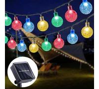 Guirlande lumineuse solaire 11 m, 60 LED - Étanche - Colorée - Multifonctionnelle - Éclairage extérieur solaire - Idéale pour le jardin, les arbres, la terrasse - Fête des bougies, soirée, éclairage e