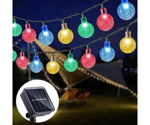 Guirlande lumineuse solaire 11 m, 60 LED - Étanche - Colorée - Multifonctionnelle - Éclairage extérieur solaire - Idéale pour le jardin, les arbres, la terrasse - Fête des bougies, soirée, éclairage e