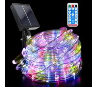 Guirlande lumineuse solaire, 21,9 mètres, 200 LED, 8 modes, étanche, avec télécommande