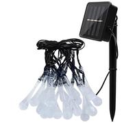 Guirlande lumineuse solaire 30 LED en forme de goutte d'eau - Multicolore - Décoration extérieure - Matériau PVC imperméable - 2 tailles
