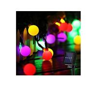 Guirlande Lumineuse Solaire 50 Boule LED, 10m Fil Souple Imperméable Eclairage Décoration (Multicolore)
