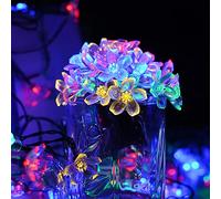 Guirlande Lumineuse Solaire 50 LED Guirlande Lumineuse à Energie Solaire EC Technology 6.8 Mètres en Forme de Fleurs Lumières de Banquet Lamp Solaire de Jardin Etanche Éclairage Décoratif