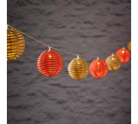 Guirlande Lumineuse Solaire à 10 Boules Colorées en Rotin